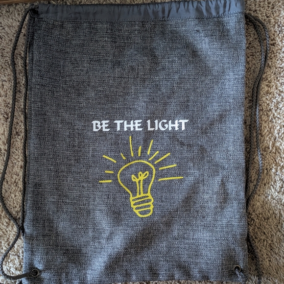 Be The Light Gray Drawstring Backpack - Picture 2 of 2